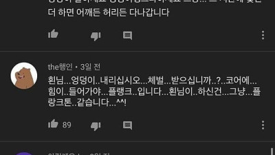 몸매좋은 여자유튜버 영상에 쇄도하는 댓글