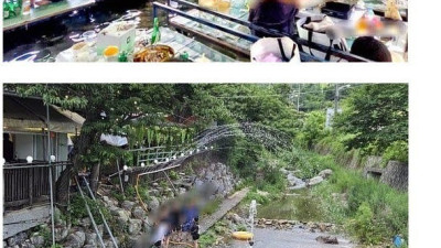 다시 부활해버린 계곡 평상