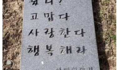 돌아가신 어느 부모님의 짧은 묘비의 내용